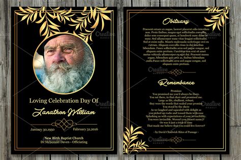 Funeral Program Card TemplateV503 Creative Brochure Templates