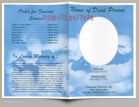 Funeral Program Obituary Template