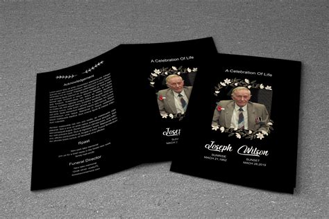 Funeral Program Template Creative Templates Creative Market