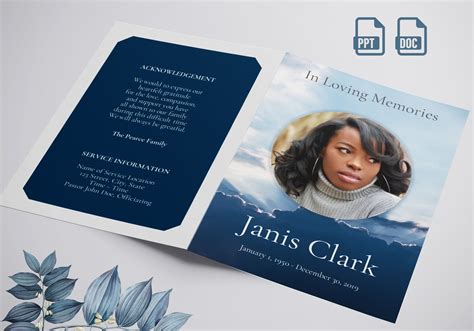 Funeral Program Template Templates Creative Market
