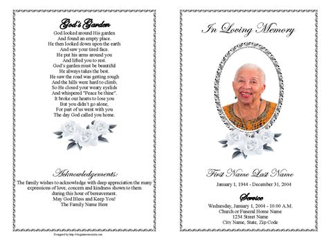 Funeral Program Template Templates For Funeral Programs Obituary Template Elegant Memorials