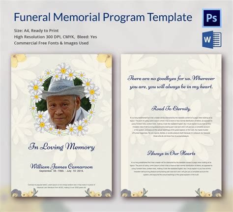 Funeral Programme Template Free