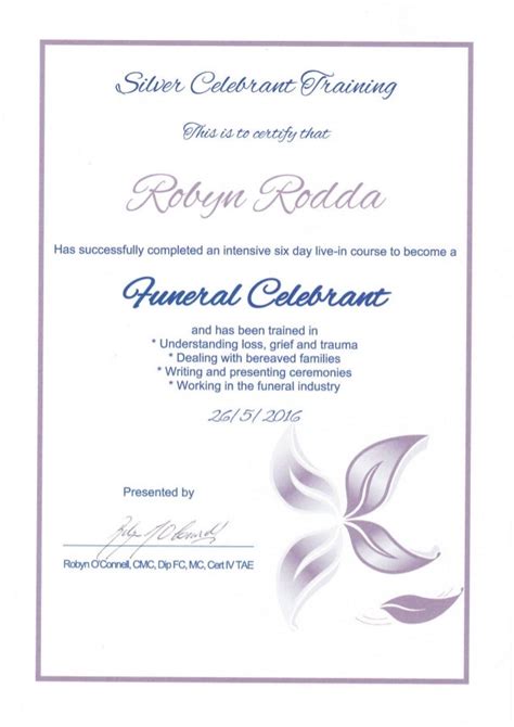 Funeral assistant certification.  As a funeral assistant, your responsibi...