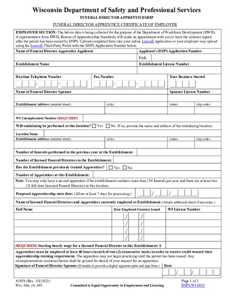 Funeral director apprentice license.  This takes place either before, during or after fu...