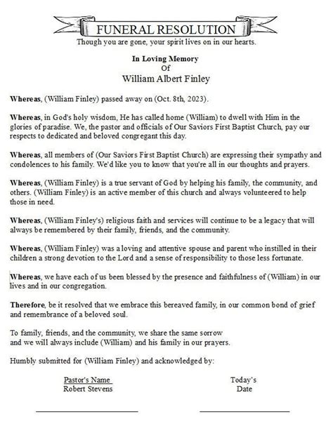 Funeral format.  Use a template provided by Dignity Memorial professionals to w...