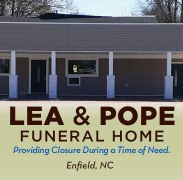 Funeral homes in enfield nc.  A Funeral Service will be held on Saturday,...