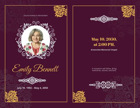 Funeral invitation card template free.  Explore professionally designed m...