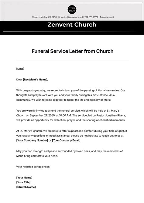 Funeral letter sample for work.  Edit and print in minutes.  This The Best F...
