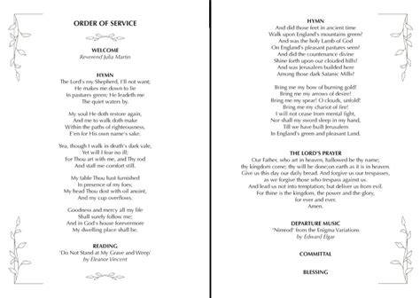 Funeral order of service non religious.  Examples of the Non-Religious ...