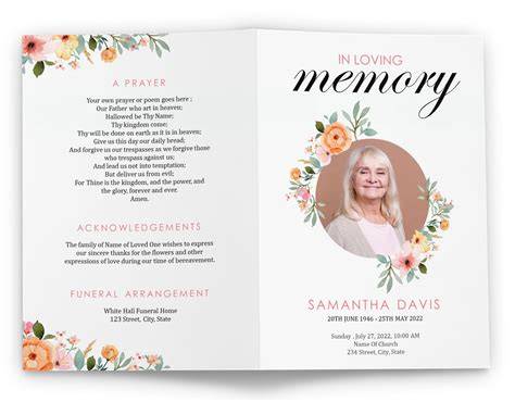 Funeral pamphlet printing.  Share them at the memorial service.  Their beautiful p...