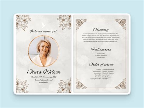 Funeral program design.  Honor their memory with a well-crafted tribute ...