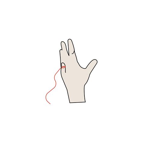 Funeral red string tie which finger.  The small, delicate looking red line wraps compl...