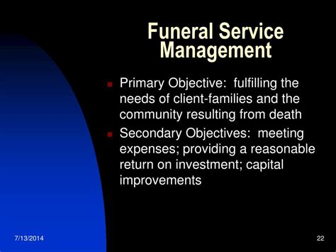 Funeral service management. com Funeral service managers oversee the gen...