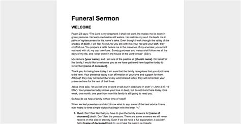 Funeral service sermon.  And learning how to preach a funeral sermon can be hard.  ...