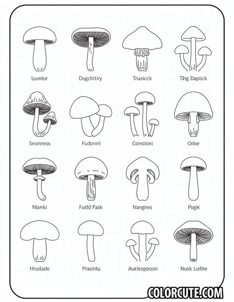 Fungi Coloring Workshee
