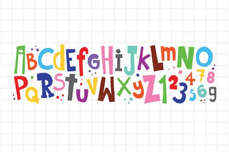 Funky letters and numbers vector set Objects on Creative Market