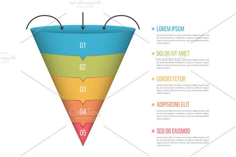 Funnel Diagram Infographic Template Graphics Creative Market
