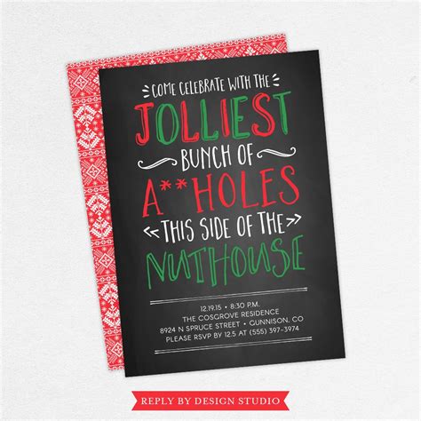 Funny Christmas Party Invitations - Etsy UK