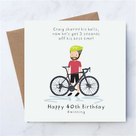 Funny Cycling Birthday Card - Etsy UK