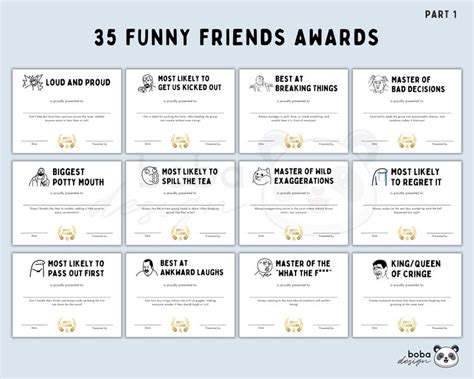 Funny awards for friends.  Find tickets to your next unforgettable experience.  Do...