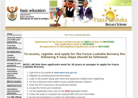 Funza Lushaka Bursary Online Application Form- 2024