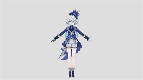 Furina model. This character is Furina (fan made) from game called Genshin impact. Thanks for watch my modeling. MMD Model: 雪银杍 CREDITS: X9_YT - Genshin impact - Furina (fan made) - Download Free 3D model by X9_YT 