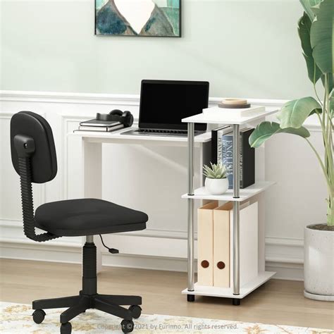 Furinno Abbott Corner Computer Desk with Bookshelf Ashley