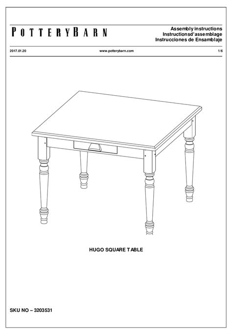 Furniture Assembly Instructions Catalogue Pottery Barn …