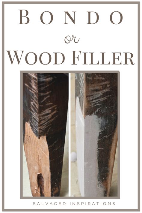 Furniture Repair - Bondo vs Wood Filler - Salvaged Inspirations