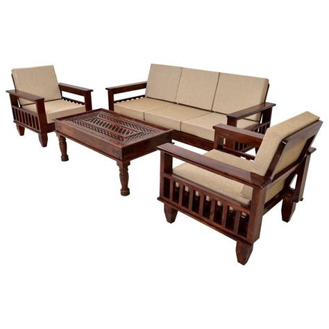 Furniture World Sheesham Sofa Set for Living Room Wood Furniture …