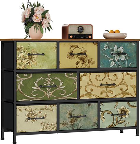 Furnulem 8 Drawer Dresser, Wide Fabric Chest of Drawers