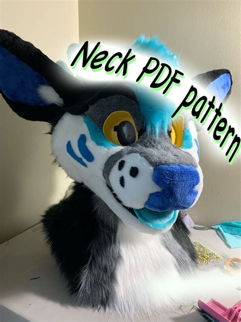 Fursuit neck pattern. How to make a moth fursuit head base where you (almost) don't have to carve foam.Get the template here: https://www.etsy.com/listing/801404772/digital-moth-f... 