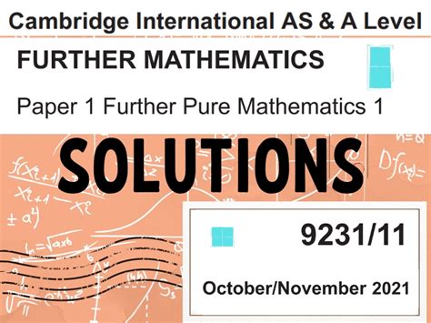 Further Maths Solutions