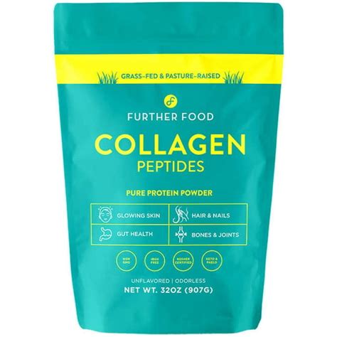 Further food. Further Food offers collagen powders, capsules and gummies made from grass-fed, pasture-raised bovine hide. Collagen is a natural protein that supports skin, hair, nails, … 