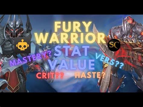 Fury Warrior PvP Stat Priority Your stat priority for a Fury Warrior in PvP is as follows: Versatility > Haste (around 25%) > Mastery > Haste > Critical Strike Haste provides a remarkable amount of damage gain, giving you faster global cooldowns with as well as reducing the cooldown of certain spells (Sanguinaire, Exécution, and Coup …. 