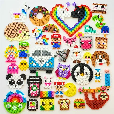 Fuse bead designs. What are fuse beads? ‘Fuse bead’ is the generic term for the tiny plastic beads with a hole in the center that are laid out in patterns on a plastic pegboard. Fuse bead designs are melted together with a household iron to make beautiful creations. Both kids and adults can enjoy this hobby! 