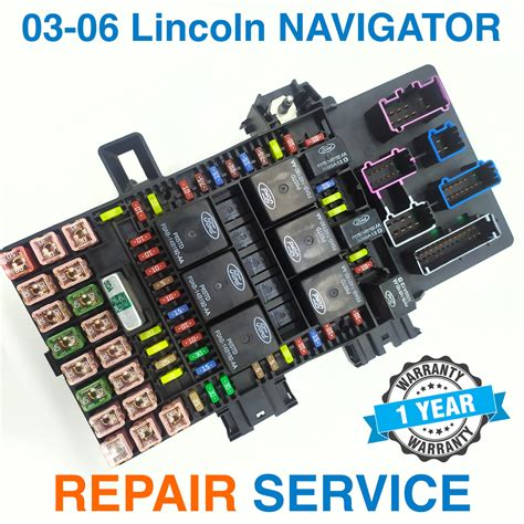 2003 Lincoln Navigator Fuse Box Lid. $20.00. Free shipping. or Best Offer. ⭐2007-2014 LINCOLN NAVIGATOR FUSE RELAY JUNCTION BOX UNIT ASSEMBLY OEM LOT2294 (Fits .... 