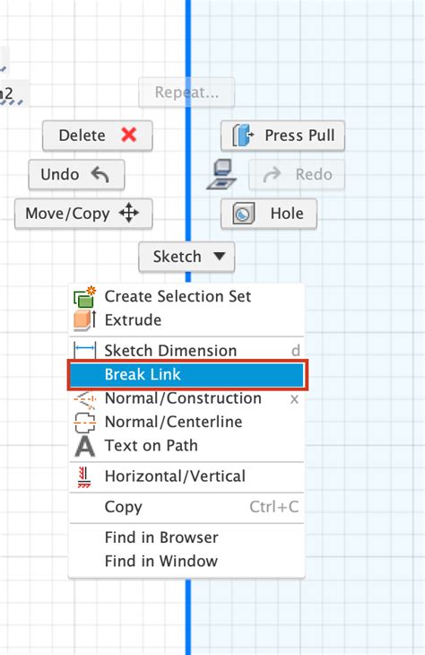 Fusion 360 projected sketch.  Break the link referencing the geometry that...