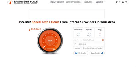 TestMy.net's speed test database stores information on m