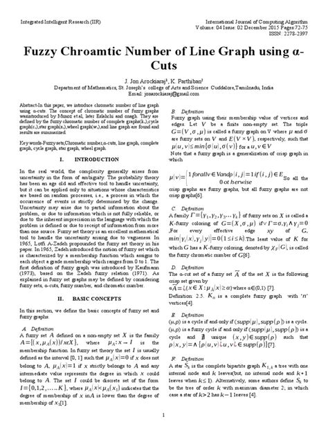 Fuzzy Chroamtic Number Of Line Graph Using Acuts By Ijcoaeditoriir Issuu