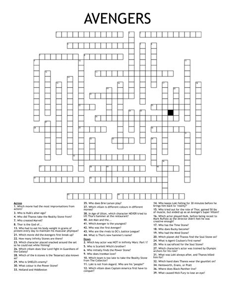 FX in Marvel movies Crossword Clue Answers. This clue first appeared on July 15, 2023 at USATODAY Crossword Puzzle, it can appear in the future with a new answer. Depending on where you visit this clue site, you should check the entire list of answers and try them one by one to solve your UsaToday clue. ads.. 