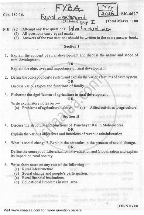 Fyba Rural Development Second Semister Syllabus