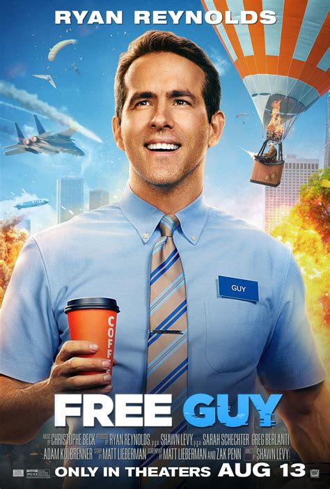 Aug 13, 2021 · Free Guy: Directed by Shawn Levy. With Ryan Reynolds, Jodie Comer, Lil Rel Howery, Joe Keery. When Guy, a bank teller, learns that he is a non-player character in a bloodthirsty, open-world video game, he goes on to become the hero of the story and takes the responsibility of saving the world.. 