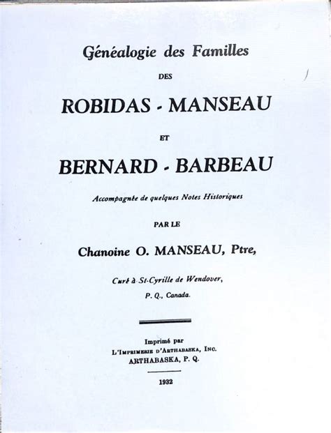 Généalogie des familles des robidas manseau et bernard barbeau. - Robin mcgraws complete makeover guide by robin mcgraw.