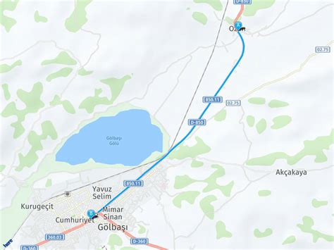 Gölbaşı, Adıyaman ile Erzurum arası 537 Km.