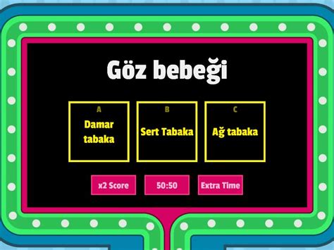Göz Gameshow testi Wordwall.