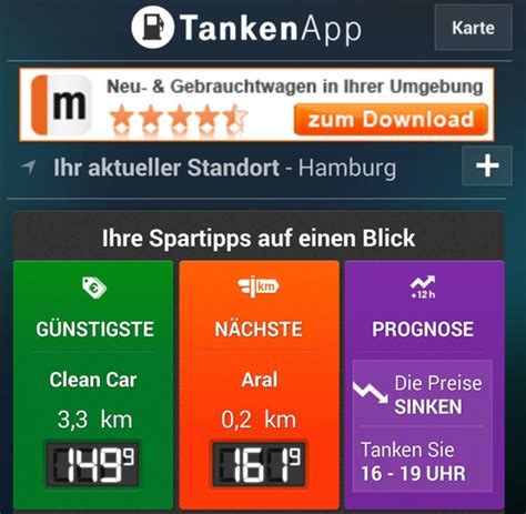 Günstigste Tankstellen App