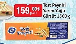 Gürsüt 1500 g yarım yağlı tost peyniri .