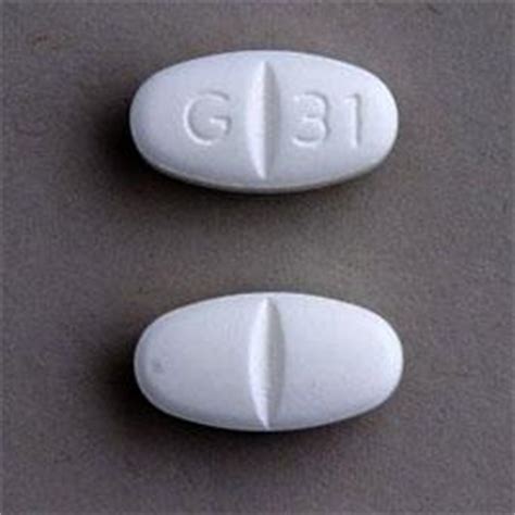 G 31 pill. G 31 . Previous Next. Gabapentin Strength 600 mg Imprint G 31 Color White Shape Oval View details. 1 / 5 Loading. S489 30 mg. Previous Next. Vyvanse Strength ... All prescription and over-the-counter (OTC) drugs in the U.S. are required by the FDA to have an imprint code. If your pill has no imprint it could be a vitamin, diet, herbal, or ... 