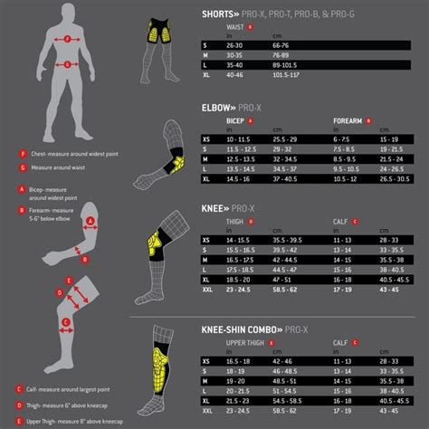 G Form Shin Guard Size Chart